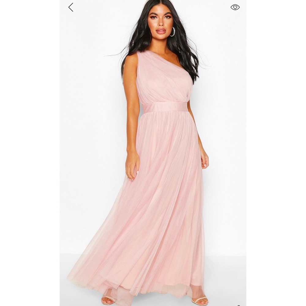 Blush Pink Chiffon Bridesmaid Dress